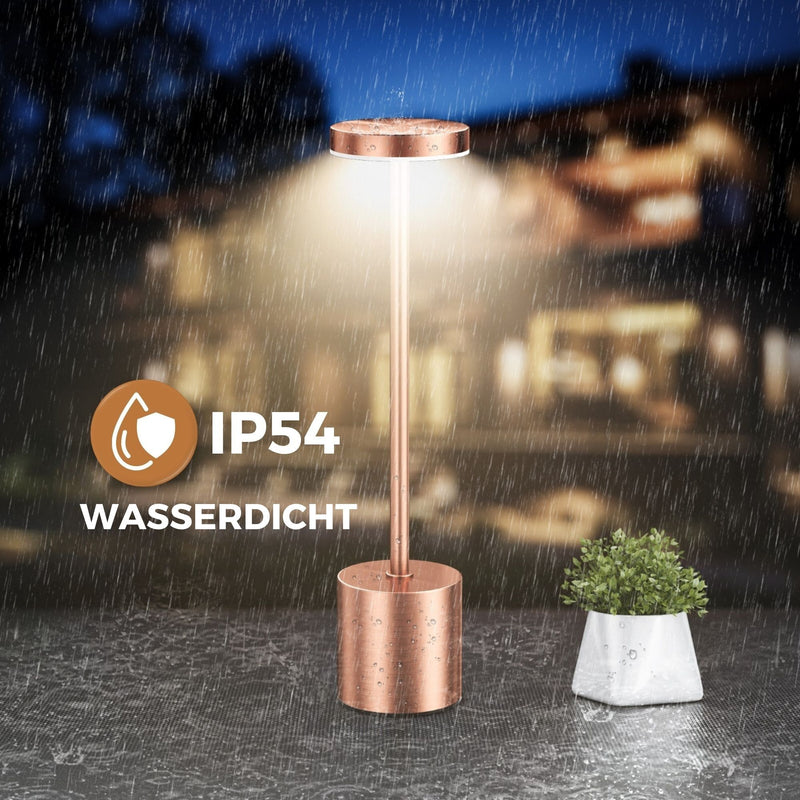 Homezie LuxeTouch | 2 Stück | Kabellose Tischlampe | Wasserdicht | USB aufladbar | Touch Control | Esstischlampe | Atmosphärische Beleuchtung