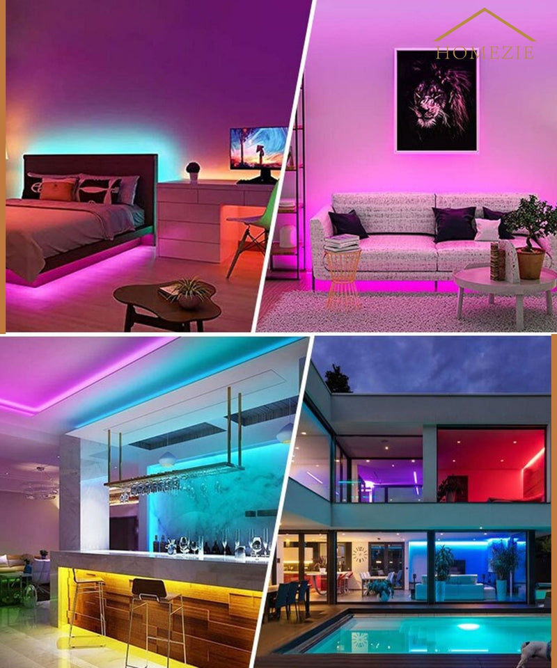 Homezie® LED-Streifen | 10 Meter | Mit App und Fernbedienung | LED-Beleuchtung