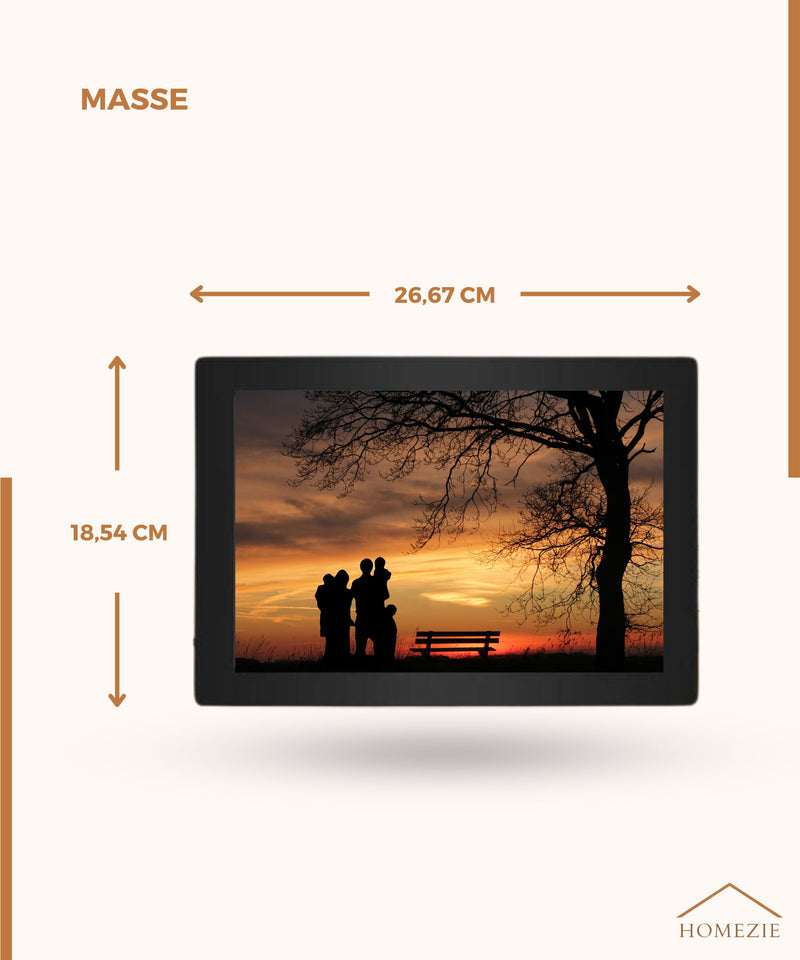 Homezie® Digitaler Fotorahmen | Frameo App | Gestochen scharfe Bilder | 10 Zoll Touchscreen-Display | WiFi Digitaler Fotorahmen