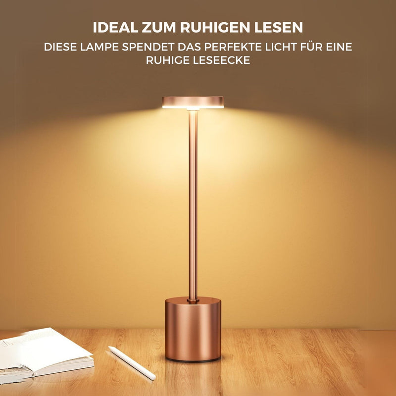 Homezie LuxeTouch | 2 Stück | Kabellose Tischlampe | Wasserdicht | USB aufladbar | Touch Control | Esstischlampe | Atmosphärische Beleuchtung