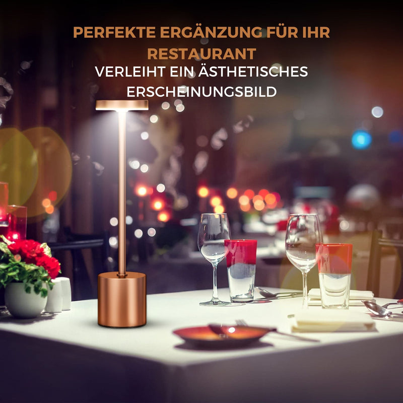 Homezie LuxeTouch | 2 Stück | Kabellose Tischlampe | Wasserdicht | USB aufladbar | Touch Control | Esstischlampe | Atmosphärische Beleuchtung