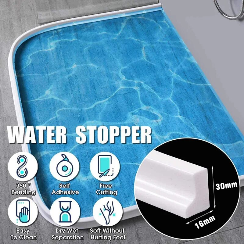 Homezie.de-Aqua Guard - Siliconen Douchedrempel - €19-Homezie Duschbarriere | Silikonabdichtung | Schutz vor Wasserüberlauf in der Dusche