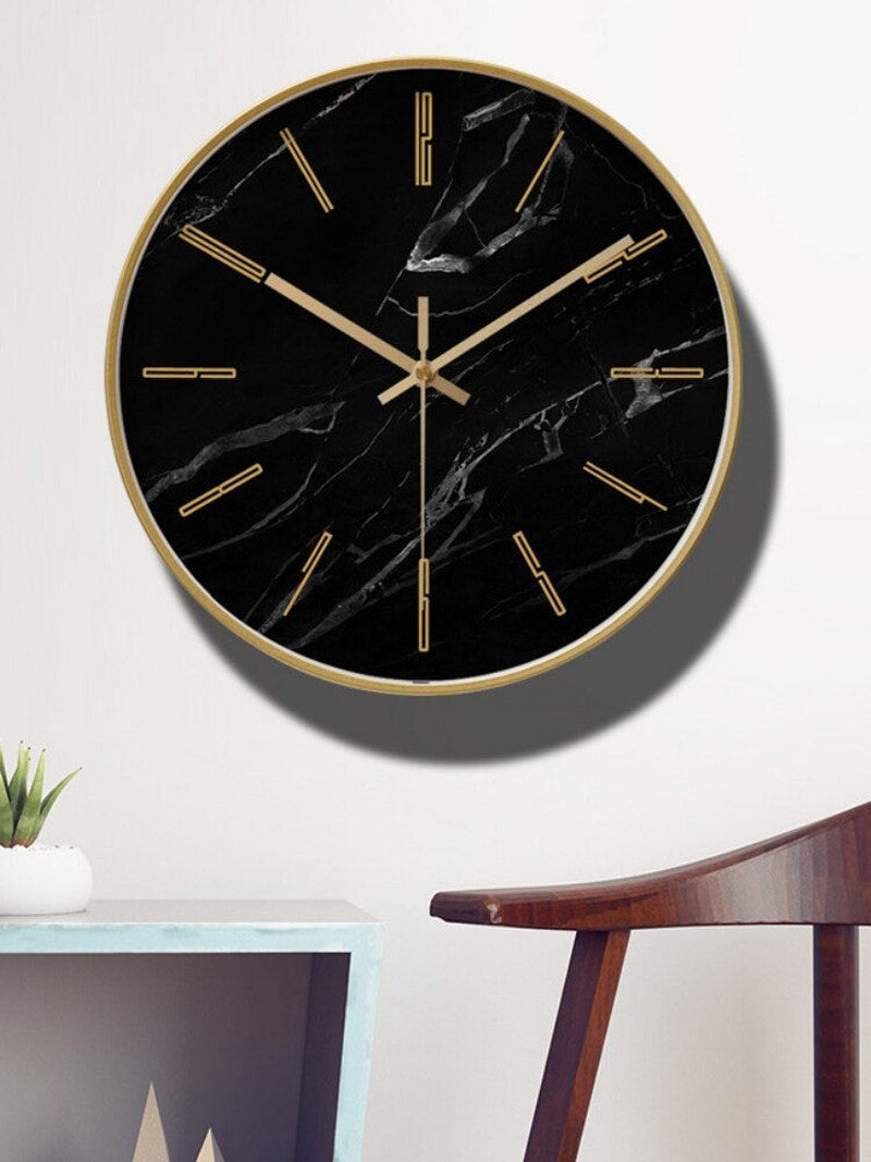 Homezie.de-Homezie Große Wanduhr | Lautloses Quarzwerk | Moderne Marmordekoration für Wohnzimmer & Schlafzimmer