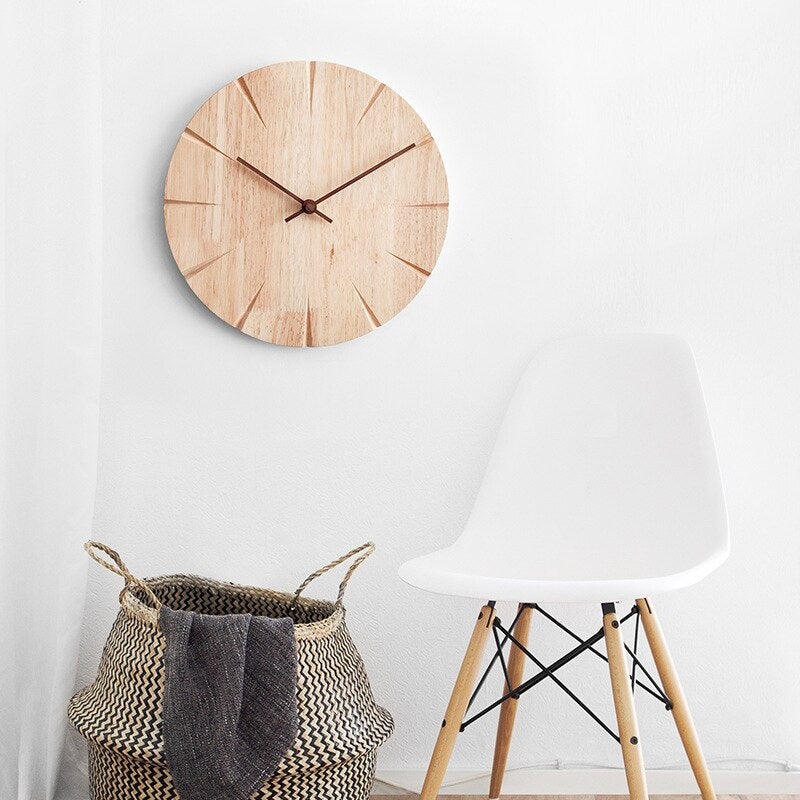 Homezie.de-Homezie Holzwanduhr | Stil & Hochwertiges Massivholz | Skandinavische Dekoration für Büro & Wohnzimmer