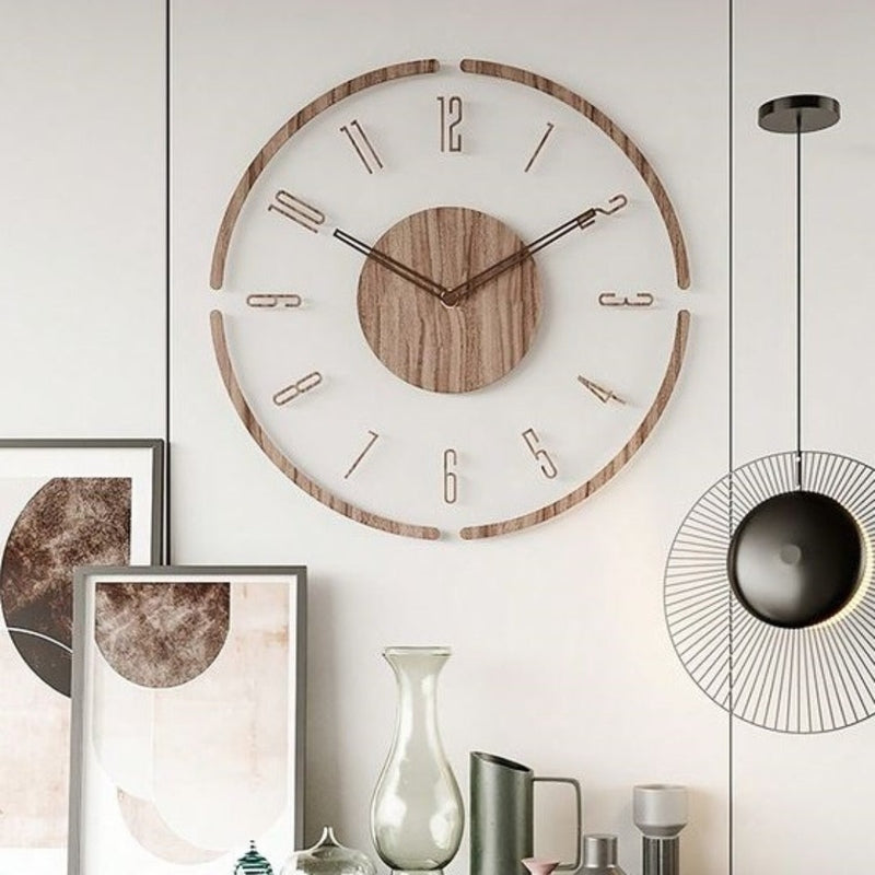 Homezie.de Wall Clocks Homezie Wanduhr | Minimalistisches Design aus echtem Holz | Elegante Zeitmessung für Zuhause